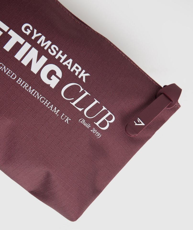 Gymshark Social Club Cosmetic Wash Bag Burgundy | NZ 3CJRTD